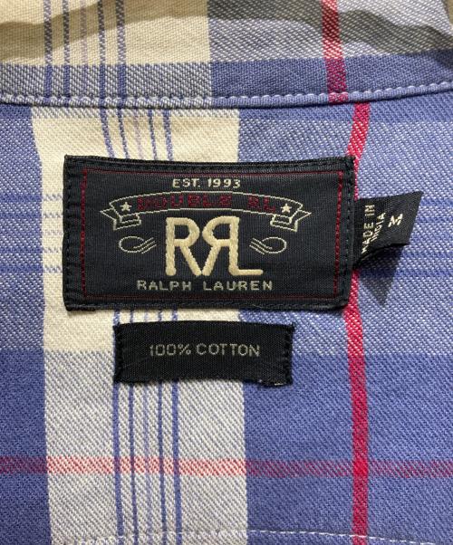 RRL（ダブルアールエル）RRL (ダブルアールエル) チェックウエスタンシャツ ブルー サイズ:Mの古着・服飾アイテム