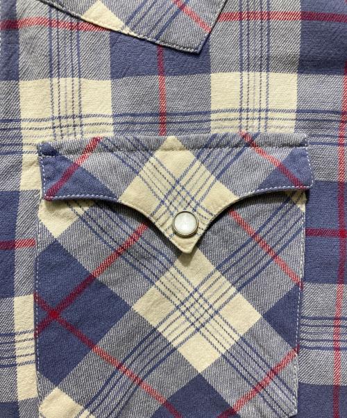 RRL（ダブルアールエル）RRL (ダブルアールエル) チェックウエスタンシャツ ブルー サイズ:Mの古着・服飾アイテム