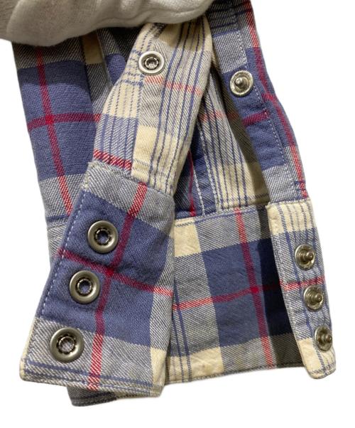 RRL（ダブルアールエル）RRL (ダブルアールエル) チェックウエスタンシャツ ブルー サイズ:Mの古着・服飾アイテム