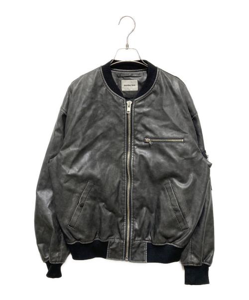 MONKEY TIME（モンキータイム）MONKEY TIME (モンキータイム) レザーライクボンバージャケット グレー サイズ:Mの古着・服飾アイテム