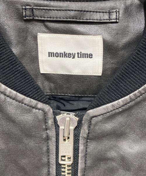 MONKEY TIME（モンキータイム）MONKEY TIME (モンキータイム) レザーライクボンバージャケット グレー サイズ:Mの古着・服飾アイテム