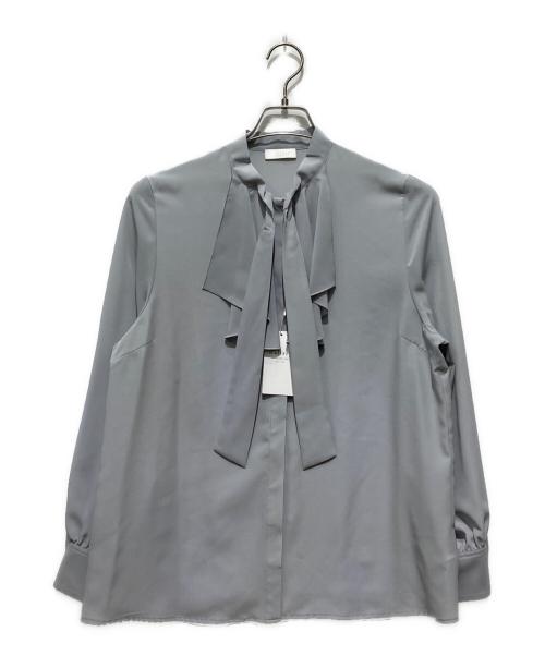 BALLSEY（ボールジィ）BALLSEY (ボールジィ) クリアデシン フリルボウタイブラウス ブルー サイズ:S 未使用品の古着・服飾アイテム