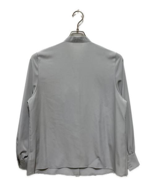 BALLSEY（ボールジィ）BALLSEY (ボールジィ) クリアデシン フリルボウタイブラウス ブルー サイズ:S 未使用品の古着・服飾アイテム