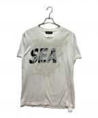 WIND AND SEAウィンダンシー）の古着「スプレーデザインプリントTシャツ」｜ベージュ