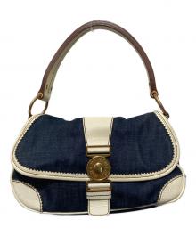 MIU MIU（ミュウミュウ）の古着「デニムワンショルダーバッグ」｜インディゴ×アイボリー