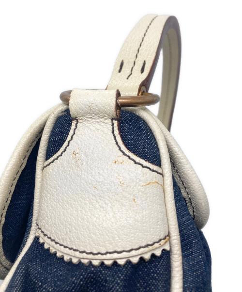 MIU MIU（ミュウミュウ）MIU MIU (ミュウミュウ) デニムワンショルダーバッグ インディゴ×アイボリーの古着・服飾アイテム