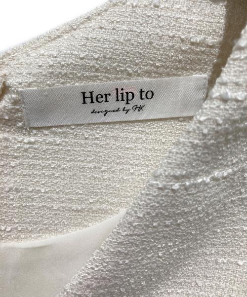 HER LIP TO（ハーリップトゥ）Her lip to (ハーリップトゥ) Asymmetrical Belted Docking Dress / アシメトリカルベルテッドドッキングワンピース ベージュ×グレー サイズ:Sの古着・服飾アイテム