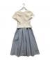 Her lip to (ハーリップトゥ) Asymmetrical Belted Docking Dress / アシメトリカルベルテッドドッキングワンピース ベージュ×グレー サイズ:S：13000円
