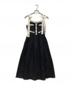 HER LIP TOハーリップトゥ）の古着「Verona Tweed Long Dress / ヴェローナ ツイード キャミロングドレス」｜ブラック