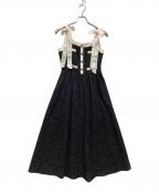 HER LIP TOハーリップトゥ）の古着「ヴVERONA TWEED LONG DRESS / ェローナ ツイード キャミロングドレス」｜ブラック