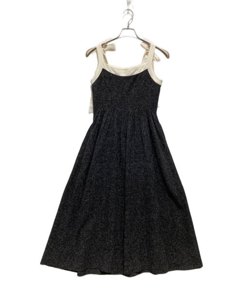 HER LIP TO（ハーリップトゥ）HER LIP TO (ハーリップトゥ) ヴVERONA TWEED LONG DRESS / ェローナ ツイード キャミロングドレス ブラック サイズ:Mの古着・服飾アイテム