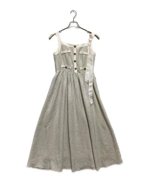 HER LIP TO（ハーリップトゥ）HER LIP TO (ハーリップトゥ) Verona Tweed Long Dress / ヴェローナ ツイード キャミロングドレス ベージュ サイズ:Ｓの古着・服飾アイテム