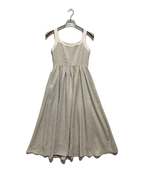 HER LIP TO（ハーリップトゥ）HER LIP TO (ハーリップトゥ) Verona Tweed Long Dress / ヴェローナ ツイード キャミロングドレス ベージュ サイズ:Ｓの古着・服飾アイテム