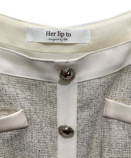 HER LIP TO（ハーリップトゥ）HER LIP TO (ハーリップトゥ) Verona Tweed Long Dress / ヴェローナ ツイード キャミロングドレス ベージュ サイズ:Ｓの古着・服飾アイテム