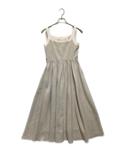 HER LIP TO（ハーリップトゥ）HER LIP TO (ハーリップトゥ) ヴェローナ ツイード キャミロングドレス ベージュ サイズ:Mの古着・服飾アイテム