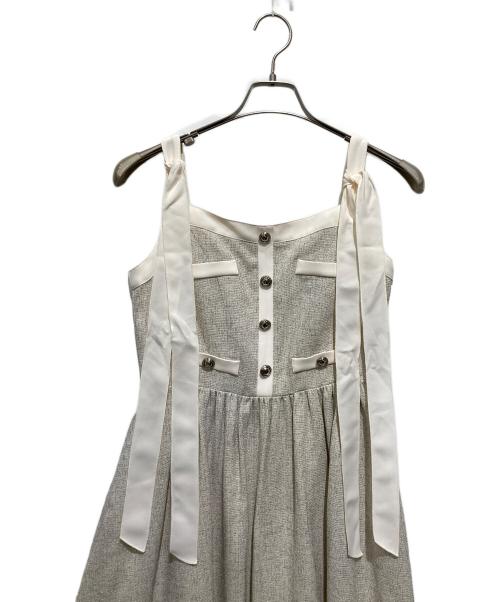 HER LIP TO（ハーリップトゥ）HER LIP TO (ハーリップトゥ) ヴェローナ ツイード キャミロングドレス ベージュ サイズ:Mの古着・服飾アイテム
