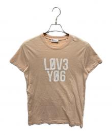 RED VALENTINO（レッドヴァレンティノ）の古着「ロゴプリントTシャツ」｜ベージュ