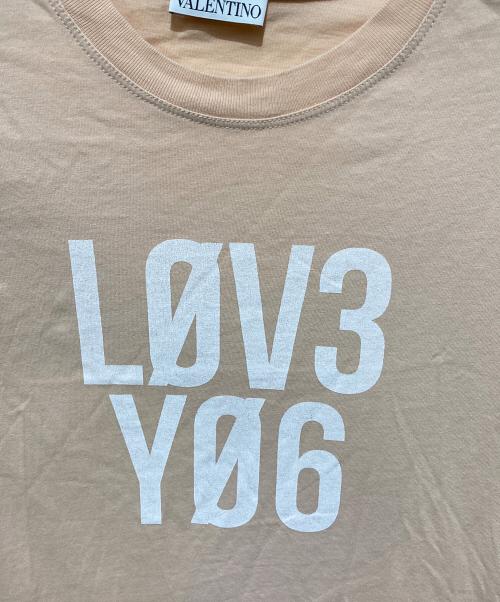 RED VALENTINO（レッドヴァレンティノ）RED VALENTINO (レッドヴァレンティノ) ロゴプリントTシャツ ベージュ サイズ:ｘｓの古着・服飾アイテム