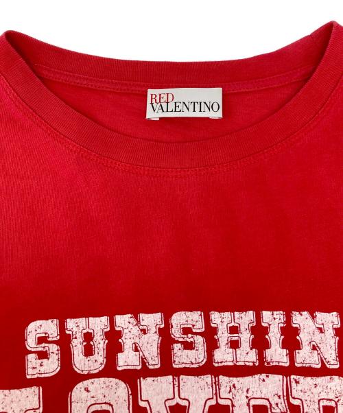 RED VALENTINO（レッドヴァレンティノ）RED VALENTINO (レッドヴァレンティノ) ロゴプリントTシャツ レッド サイズ:XSの古着・服飾アイテム