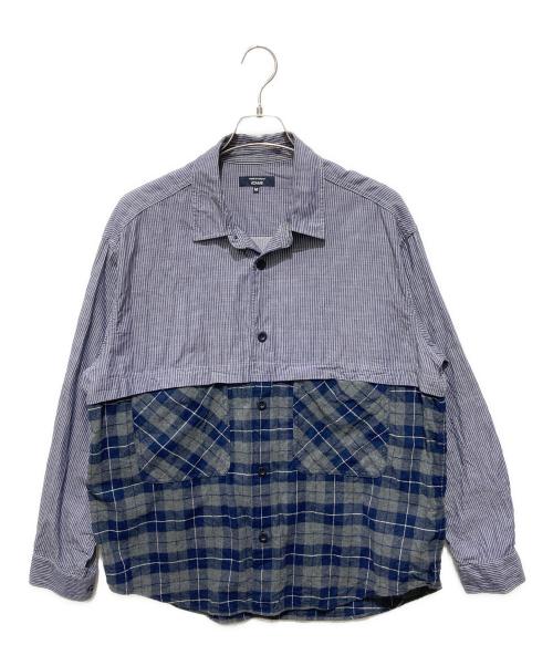 COMME des GARCONS HOMME（コムデギャルソン オム）COMME des GARCONS HOMME (コムデギャルソン オム) 25FW 綿ストライプシャツ ブルー サイズ:Mの古着・服飾アイテム