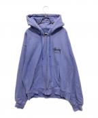 stussyステューシー）の古着「バックプリントジップパーカー」｜パープル
