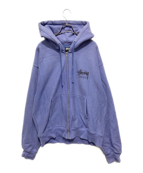 stussy（ステューシー）stussy (ステューシー) バックプリントジップパーカー パープル サイズ:XLの古着・服飾アイテム