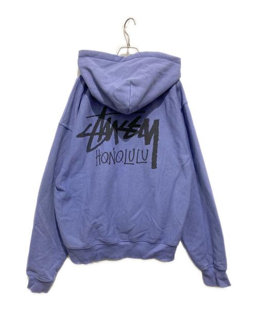 stussy（ステューシー）stussy (ステューシー) バックプリントジップパーカー パープル サイズ:XLの古着・服飾アイテム