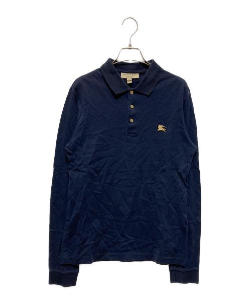 BURBERRY（バーバリー）BURBERRY (バーバリー) 金釦ホースワッペン長袖ポロシャツ ブラック サイズ:Sの古着・服飾アイテム