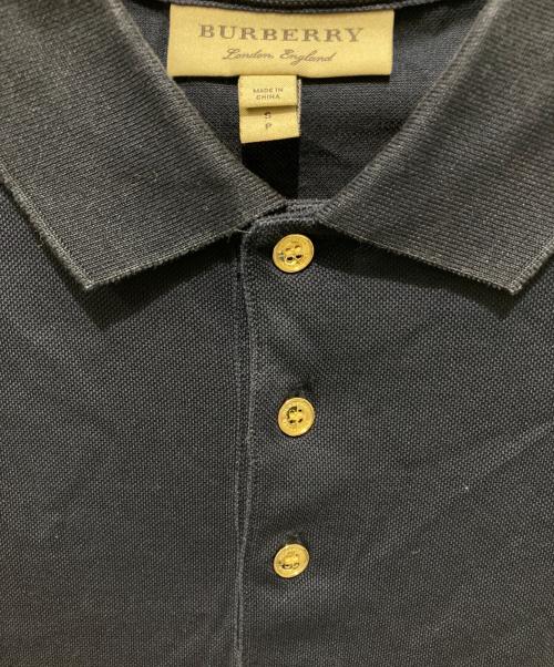 BURBERRY（バーバリー）BURBERRY (バーバリー) 金釦ホースワッペン長袖ポロシャツ ブラック サイズ:Sの古着・服飾アイテム