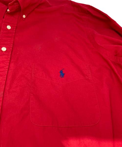 RALPH LAUREN（ラルフローレン）RALPH LAUREN (ラルフローレン) V字ポケットポニー刺繍BDシャツ レッド サイズ:L　tallの古着・服飾アイテム