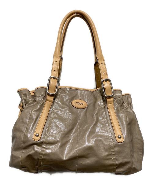 TOD'S（トッズ）TOD'S (トッズ) ナイロントートバッグ ベージュの古着・服飾アイテム
