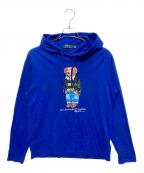 POLO RALPH LAURENポロ・ラルフローレン）の古着「ポロベアプリントフーデッドカットソー」｜ブルー