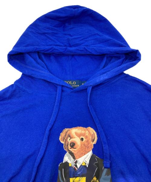 POLO RALPH LAUREN（ポロ・ラルフローレン）POLO RALPH LAUREN (ポロ・ラルフローレン) ポロベアプリントフーデッドカットソー ブルー サイズ:Mの古着・服飾アイテム