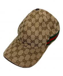 GUCCI（グッチ）の古着「ベースボールキャップ GGキャンバス」｜ベージュ