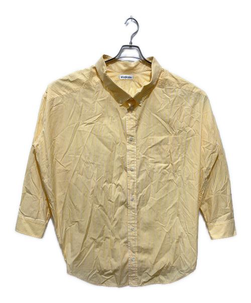 BALENCIAGA（バレンシアガ）BALENCIAGA (バレンシアガ) バックロゴストライプオーバーシャツ イエロー サイズ:32の古着・服飾アイテム