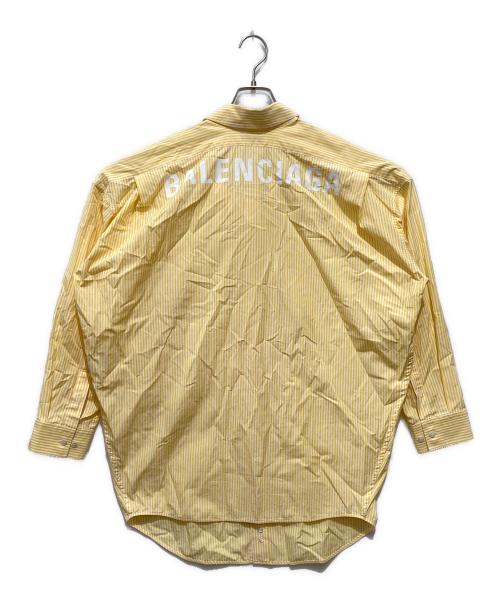 BALENCIAGA（バレンシアガ）BALENCIAGA (バレンシアガ) バックロゴストライプオーバーシャツ イエロー サイズ:32の古着・服飾アイテム