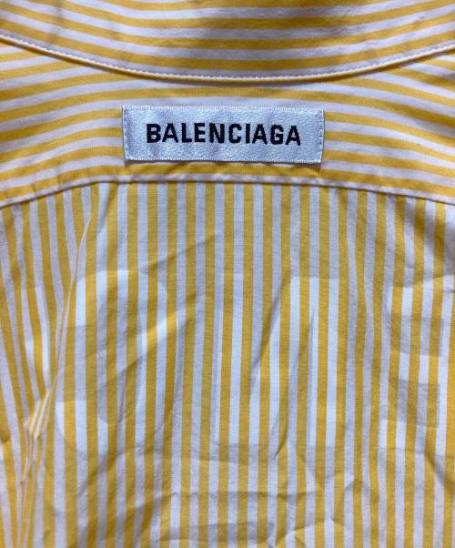 BALENCIAGA（バレンシアガ）BALENCIAGA (バレンシアガ) バックロゴストライプオーバーシャツ イエロー サイズ:32の古着・服飾アイテム