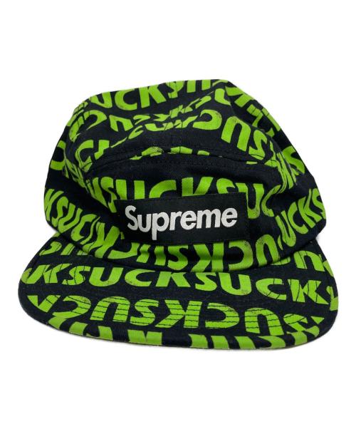 SUPREME（シュプリーム）Supreme (シュプリーム) サック キャンプ キャップ/Suck Camp Cap ブラック×グリーン サイズ:FREEの古着・服飾アイテム