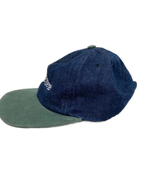 SUPREME（シュプリーム）Supreme (シュプリーム) Denim Suede Compact Logo 6-Panel インディゴ×グリーン サイズ:FREEの古着・服飾アイテム