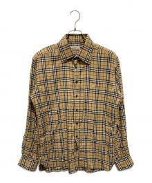 BURBERRY LONDON（バーバリーロンドン）の古着「ノバチェックホース刺繍シャツ」｜ブラウン