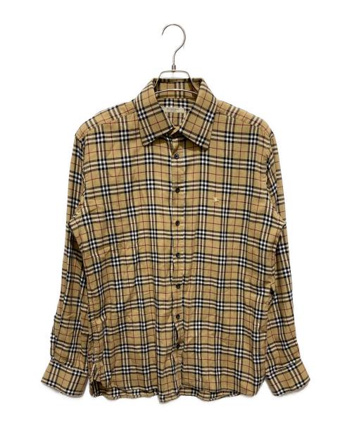 BURBERRY LONDON（バーバリーロンドン）BURBERRY LONDON (バーバリーロンドン) ノバチェックホース刺繍シャツ ブラウン サイズ:50の古着・服飾アイテム