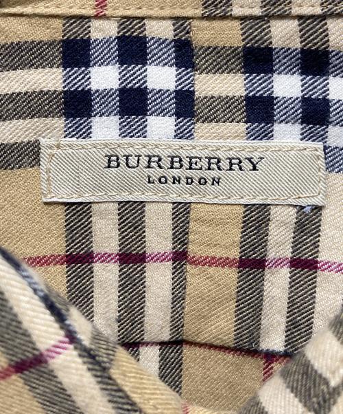 BURBERRY LONDON（バーバリーロンドン）BURBERRY LONDON (バーバリーロンドン) ノバチェックホース刺繍シャツ ブラウン サイズ:50の古着・服飾アイテム