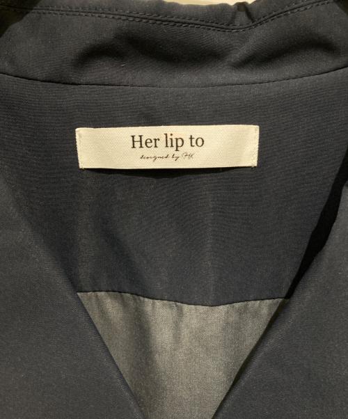 HER LIP TO（ハーリップトゥ）HER LIP TO (ハーリップトゥ) Classic Oxford Belted Dress / ノースリーブワンピース ネイビー サイズ:Mの古着・服飾アイテム