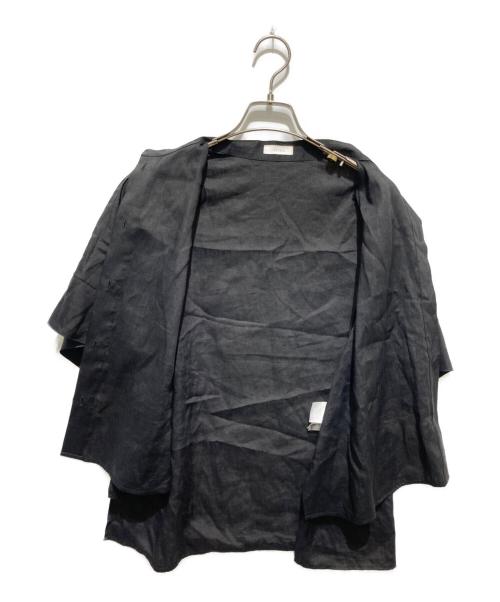 DES PRES（デ プレ）DES PRES (デ プレ) リネンラミーシルク ピンタックスリーブブラウス ブラック サイズ:FREEの古着・服飾アイテム