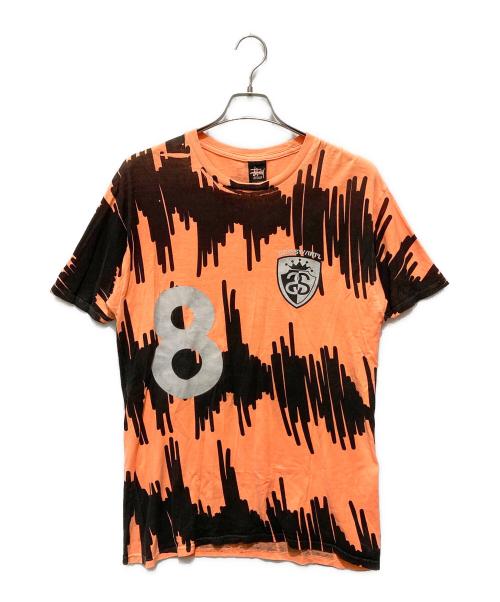 stussy（ステューシー）stussy (ステューシー) プリントTシャツ オレンジ サイズ:Mの古着・服飾アイテム