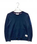 THOM BROWNE. NEW YORKトムブラウン ニューヨーク）の古着「ミラノコットン 4BAR Tシャツ」｜ネイビー