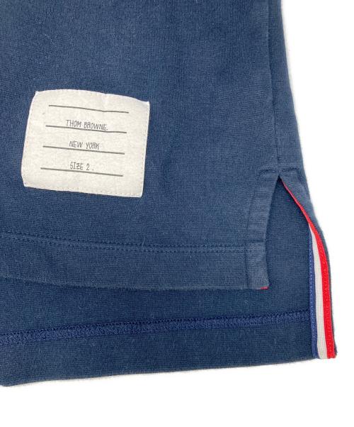 THOM BROWNE. NEW YORK（トムブラウン ニューヨーク）THOM BROWNE. NEW YORK (トムブラウン ニューヨーク) ミラノコットン 4BAR Tシャツ ネイビー サイズ:2の古着・服飾アイテム
