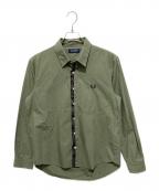 FRED PERRYフレッドペリー）の古着「TARTAN PLACKET SHIRT」｜グリーン