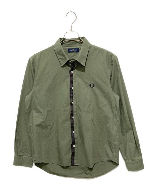 FRED PERRY（フレッドペリー）FRED PERRY (フレッドペリー) TARTAN PLACKET SHIRT グリーン サイズ:Lの古着・服飾アイテム