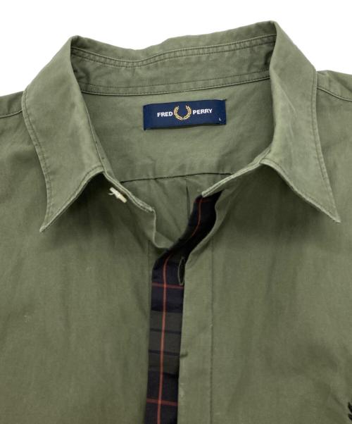 FRED PERRY（フレッドペリー）FRED PERRY (フレッドペリー) TARTAN PLACKET SHIRT グリーン サイズ:Lの古着・服飾アイテム